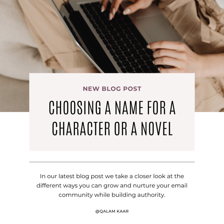 Choosing A Name For A Character/Novel